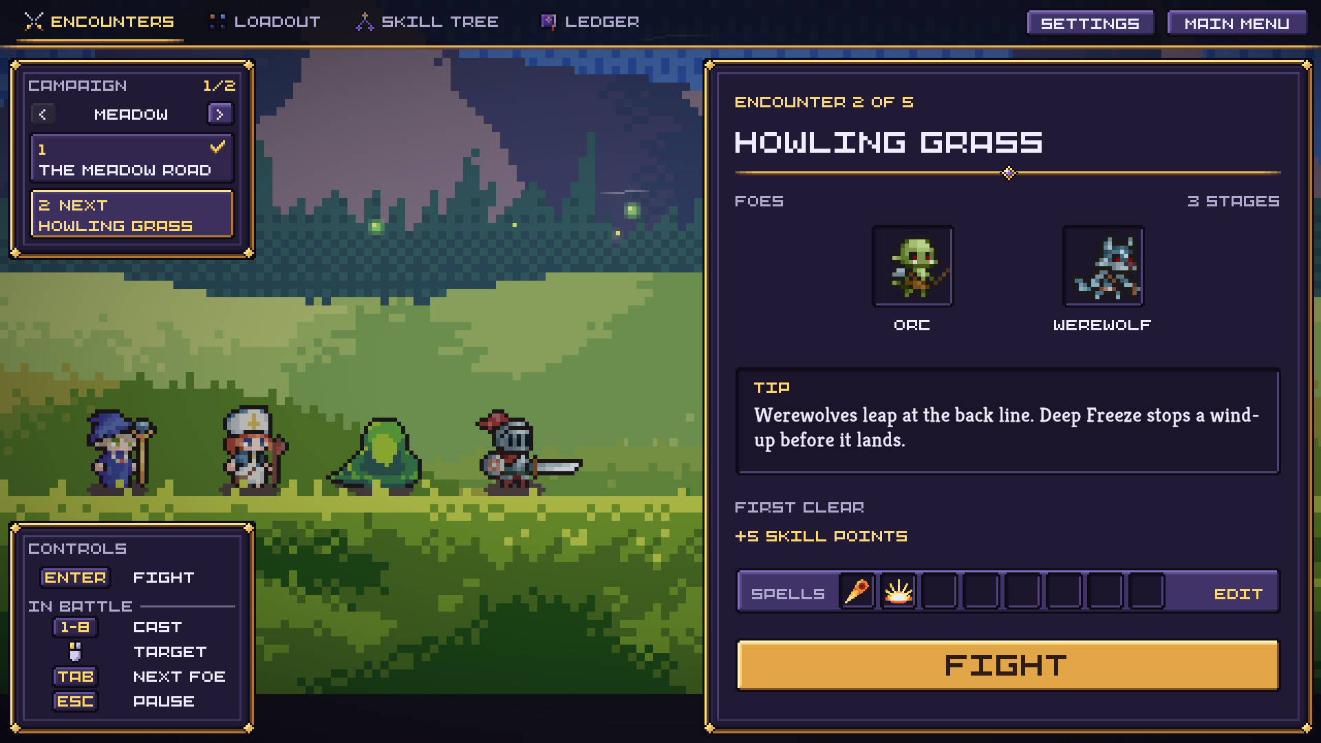 Encounter select: Howling Grass