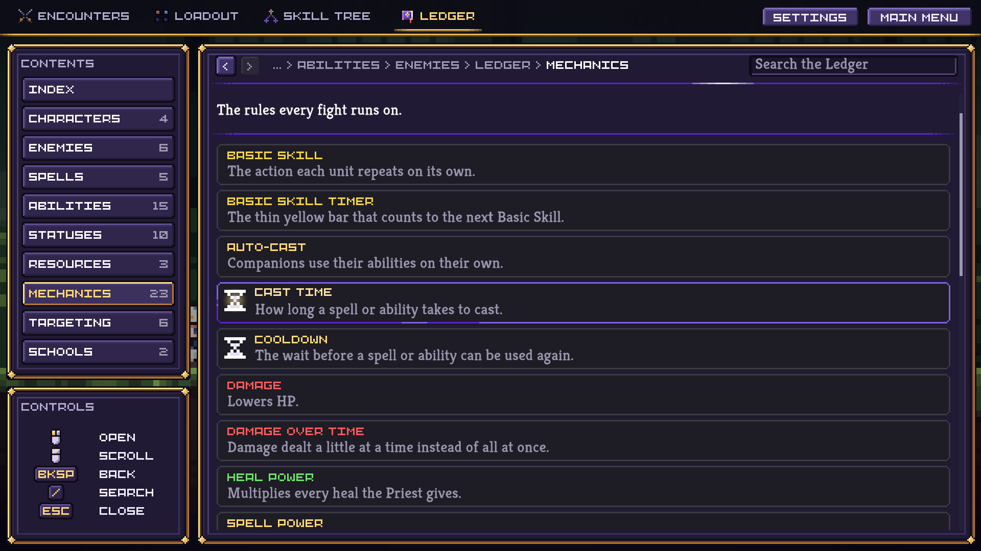 The Ledger mechanics page